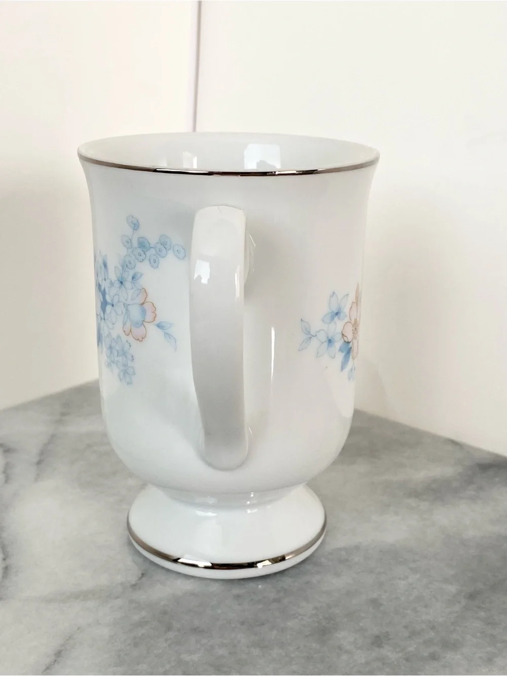 Vintage FANCI FLORAL Blue Morn Mug